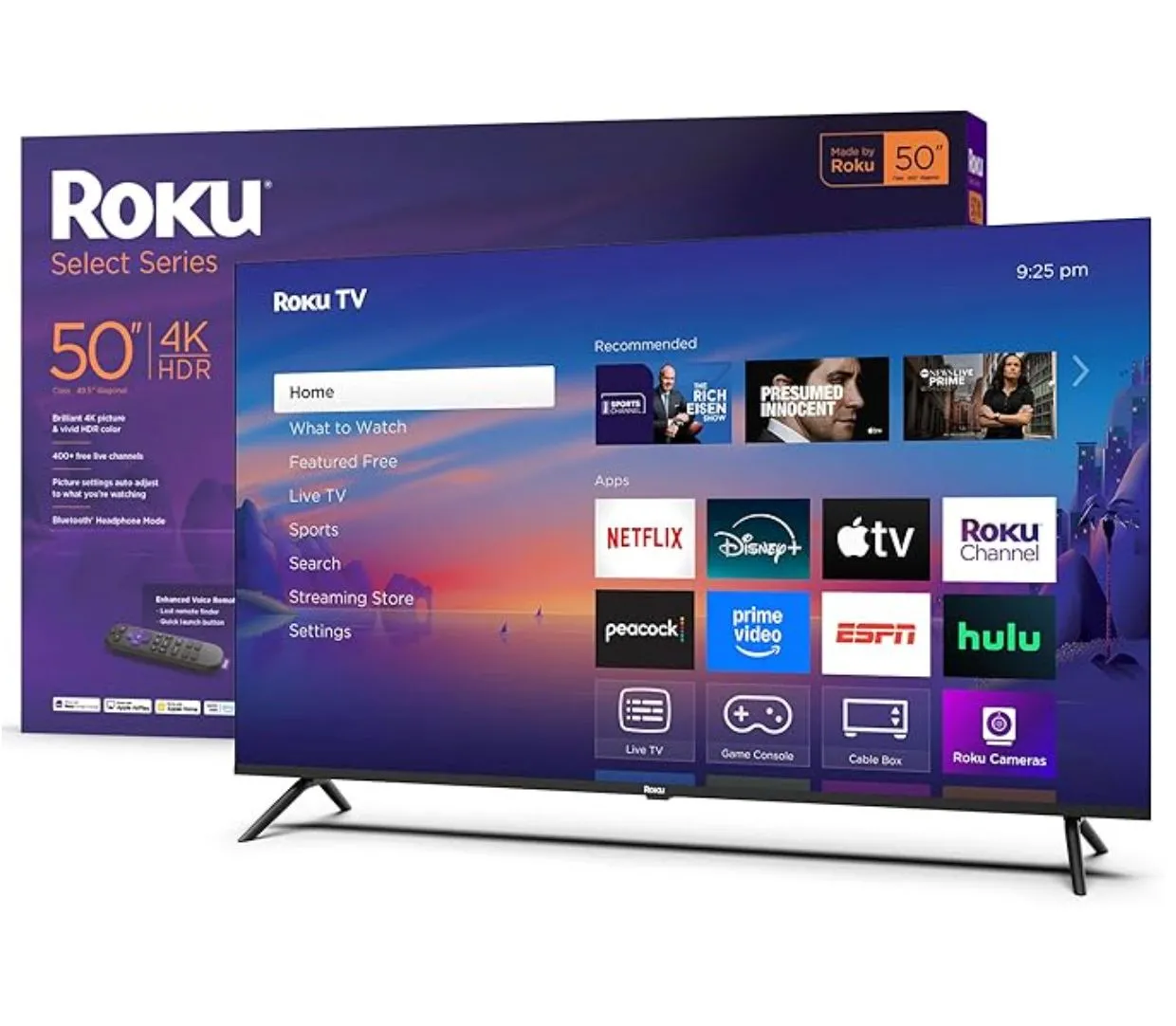 Màn hình Smart TV Roku Select Series 50 inch hiển thị giao diện người dùng