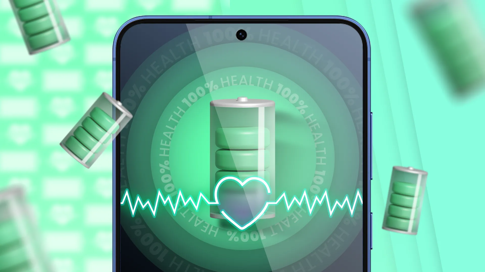 Màn hình smartphone hiển thị chỉ số sức khỏe pin 100% không hoàn toàn chính xác