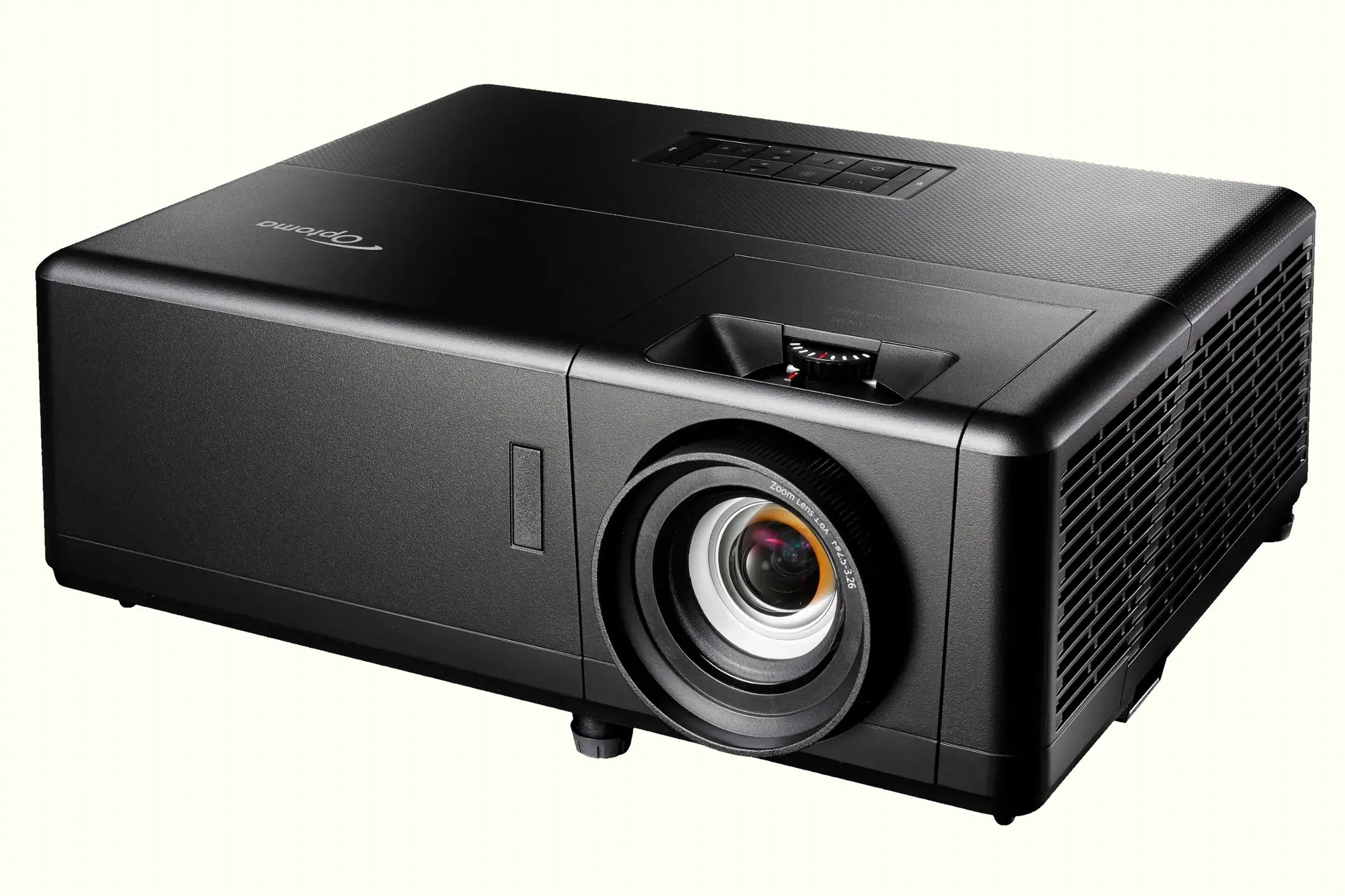 Máy chiếu 4K Optoma UHZ55 màu đen đặt trên mặt bàn