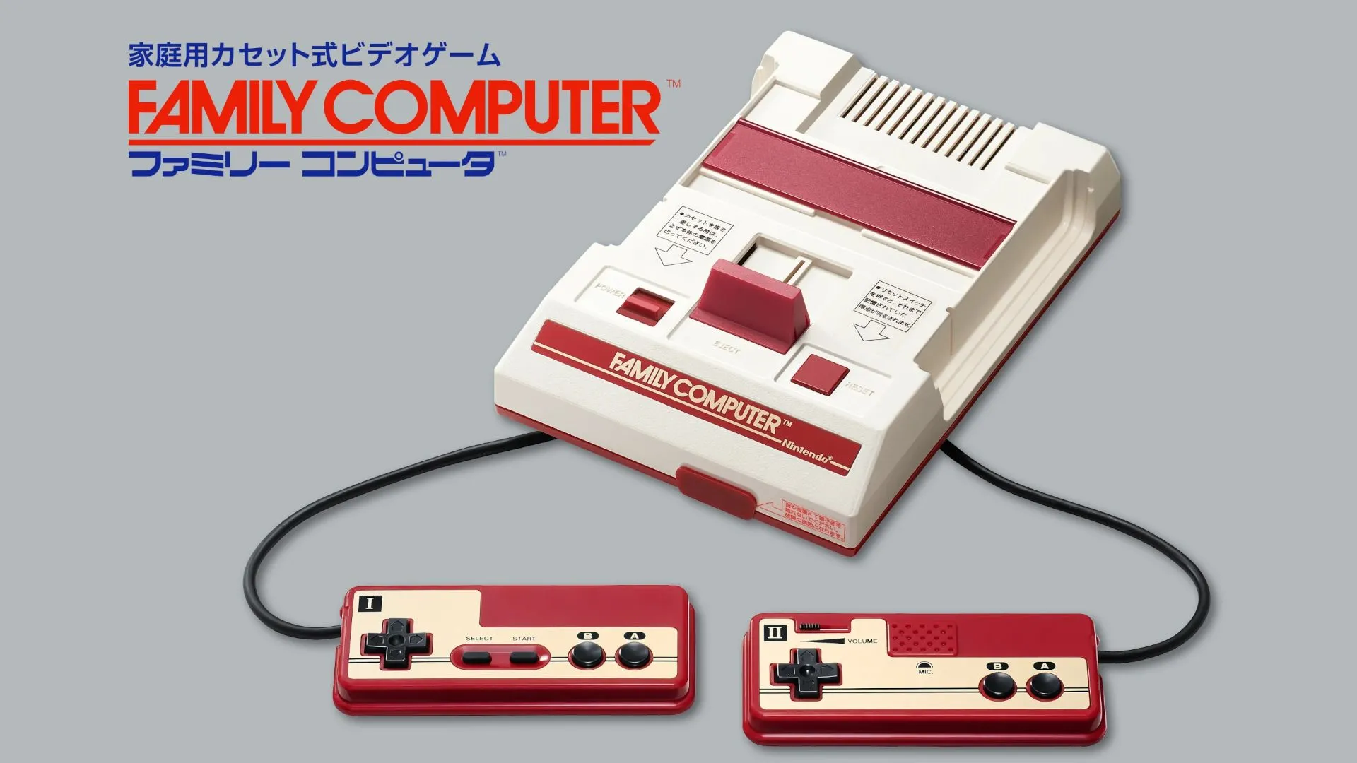 Máy Nintendo Famicom và hai tay cầm điều khiển