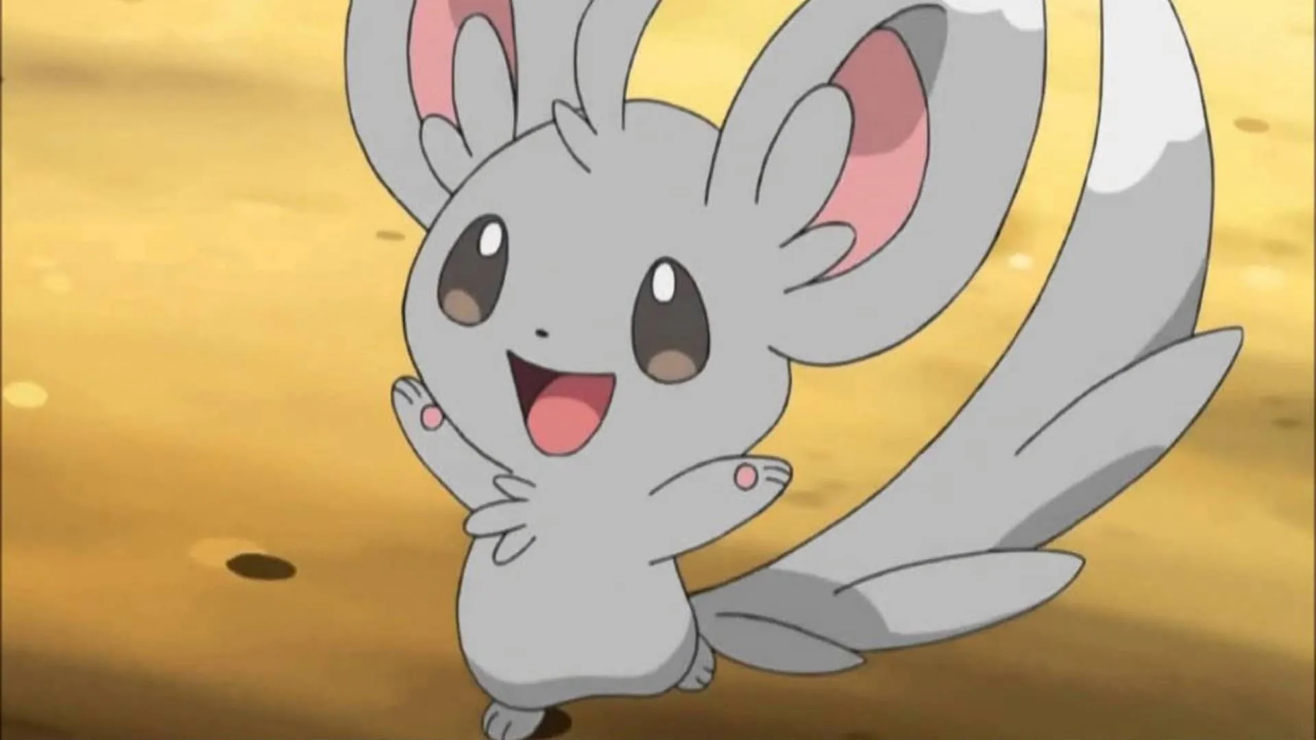 Minccino trong series anime Pokémon, một Pokémon cực kỳ sạch sẽ và chăm chỉ.