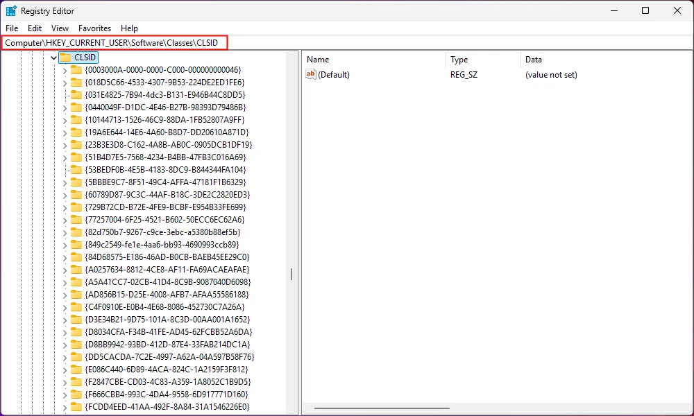 Mở khóa CLSID trong Registry Editor để khôi phục menu ngữ cảnh
