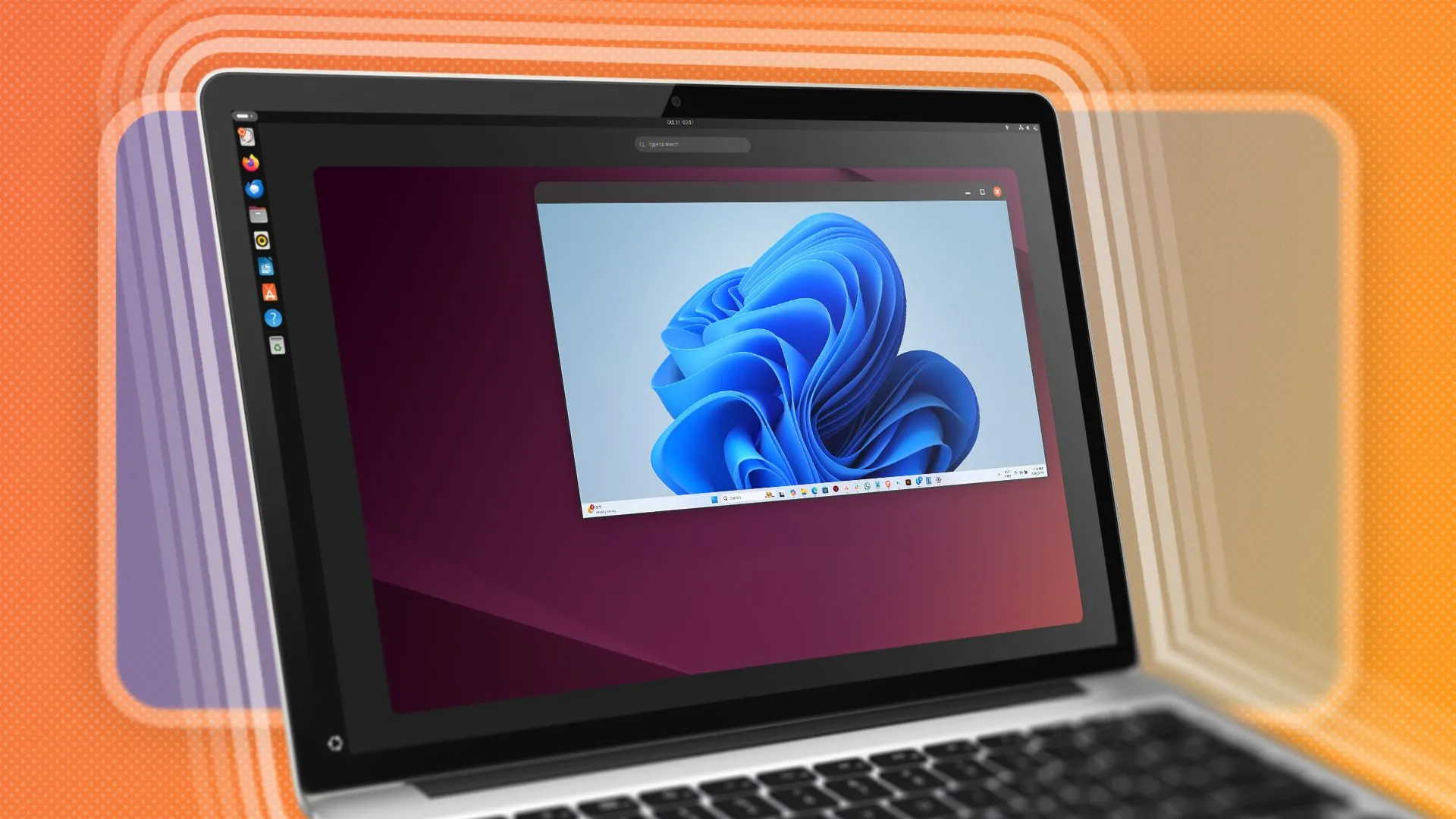 Mô phỏng máy tính xách tay chạy Ubuntu và máy ảo Windows