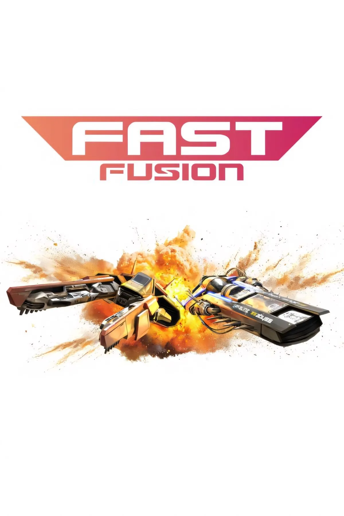 Mô tả cảnh đua tốc độ cao trong game FAST Fusion với xe bay trên đường đua viễn tưởng