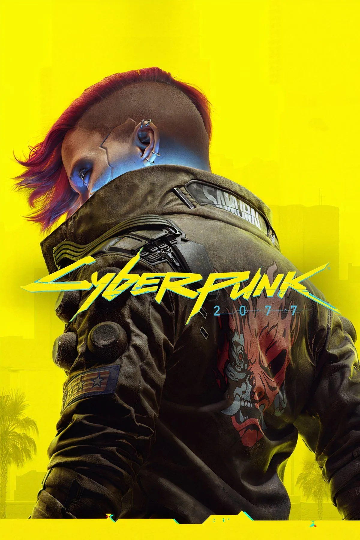 Một cảnh quan thành phố tương lai Night City từ game Cyberpunk 2077 với ánh đèn neon rực rỡ