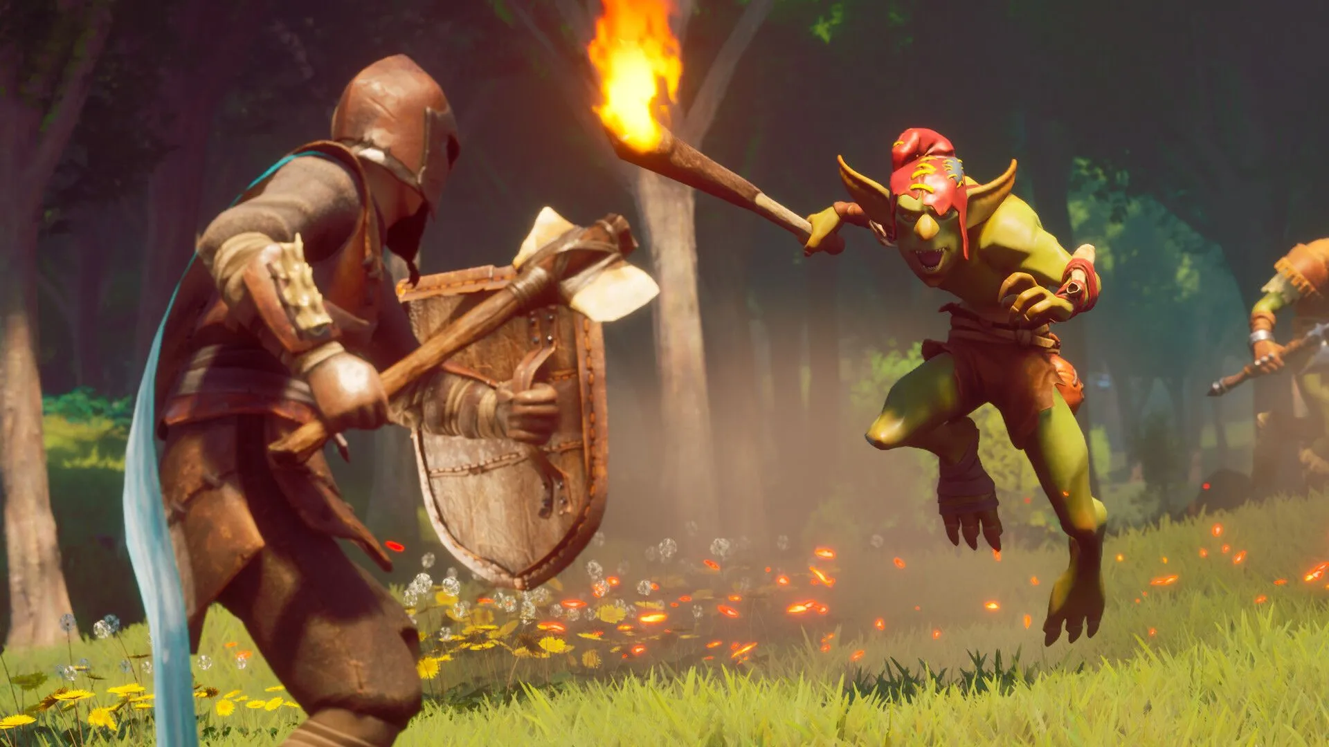 Người chơi chiến đấu với yêu tinh trong RuneScape: Dragonwilds, tựa game sinh tồn mới của Jagex.