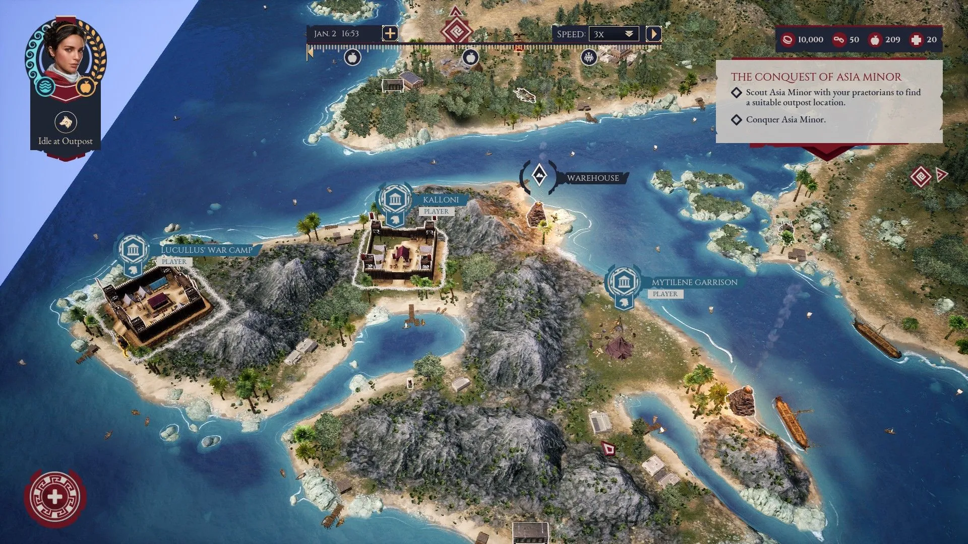 Người chơi sắp cử một đội quân đi trong Expeditions Rome.