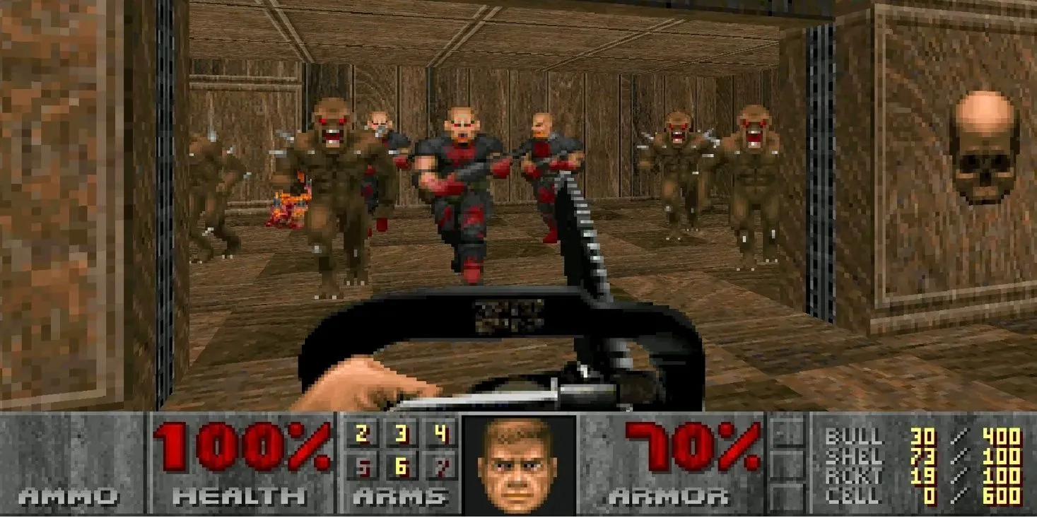 Nhân vật chính trong DOOM 1993 đối đầu quỷ dữ, game từng có yêu cầu đăng nhập tài khoản Bethesda gây tranh cãi.