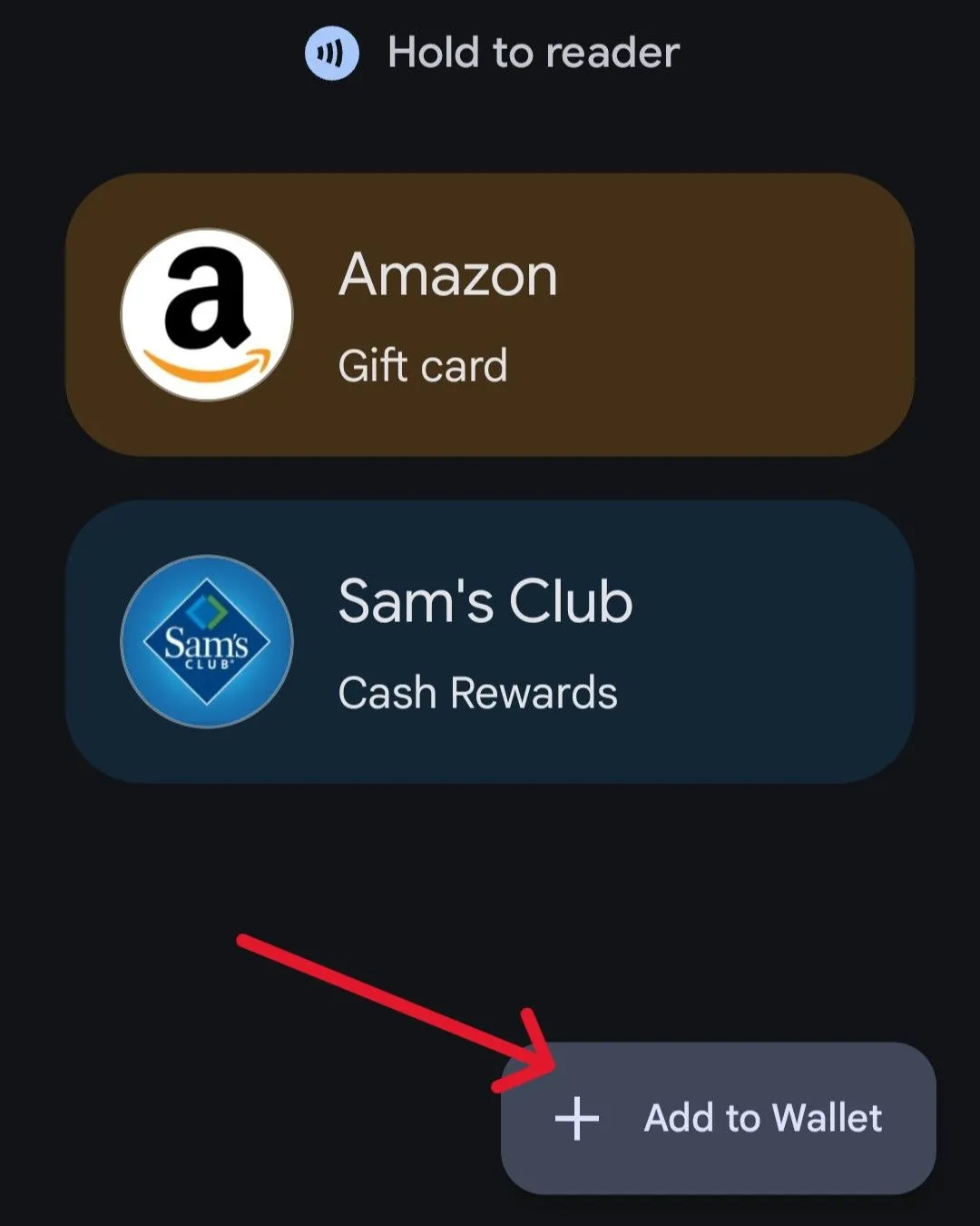 Nút "Thêm vào Ví" trong ứng dụng Google Wallet