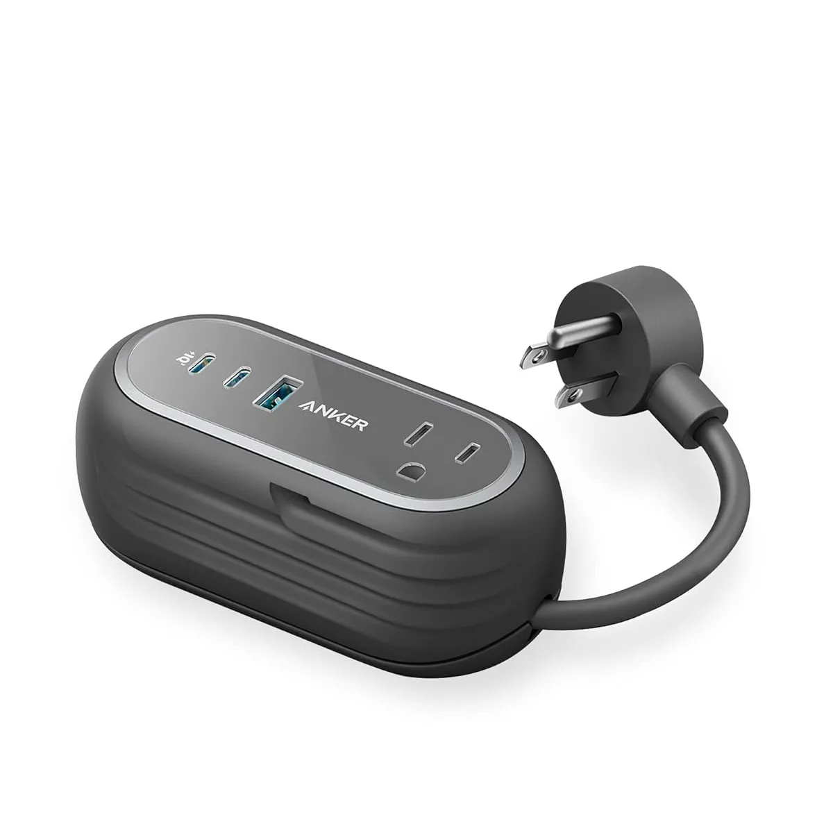 Ổ cắm điện du lịch Anker GaNPrime 65W nhỏ gọn với nhiều cổng sạc.
