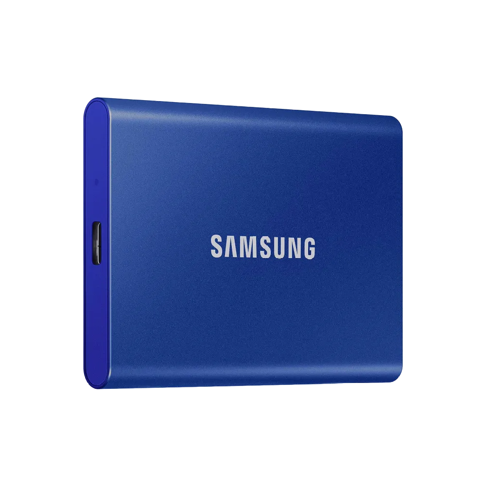 Ổ cứng SSD di động Samsung T7 màu xanh lam, nhỏ gọn và bền bỉ