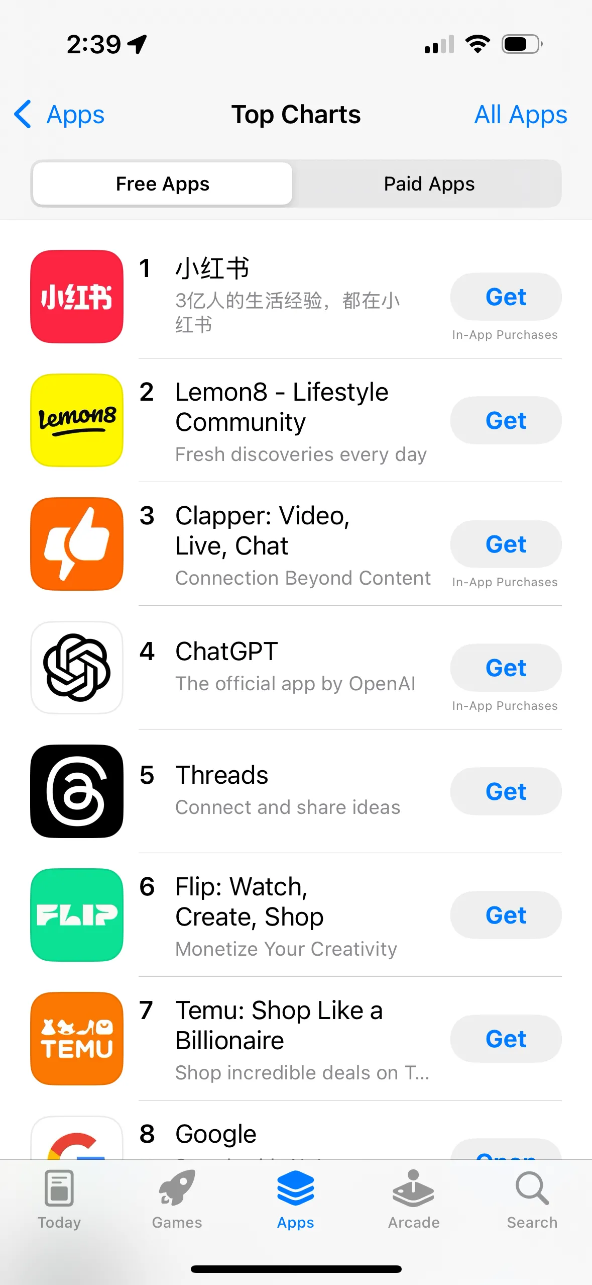 RedNote đứng đầu bảng xếp hạng ứng dụng miễn phí trên App Store tại Mỹ, cho thấy sự tăng trưởng người dùng nhanh chóng của nền tảng mạng xã hội Trung Quốc Xiaohongshu.