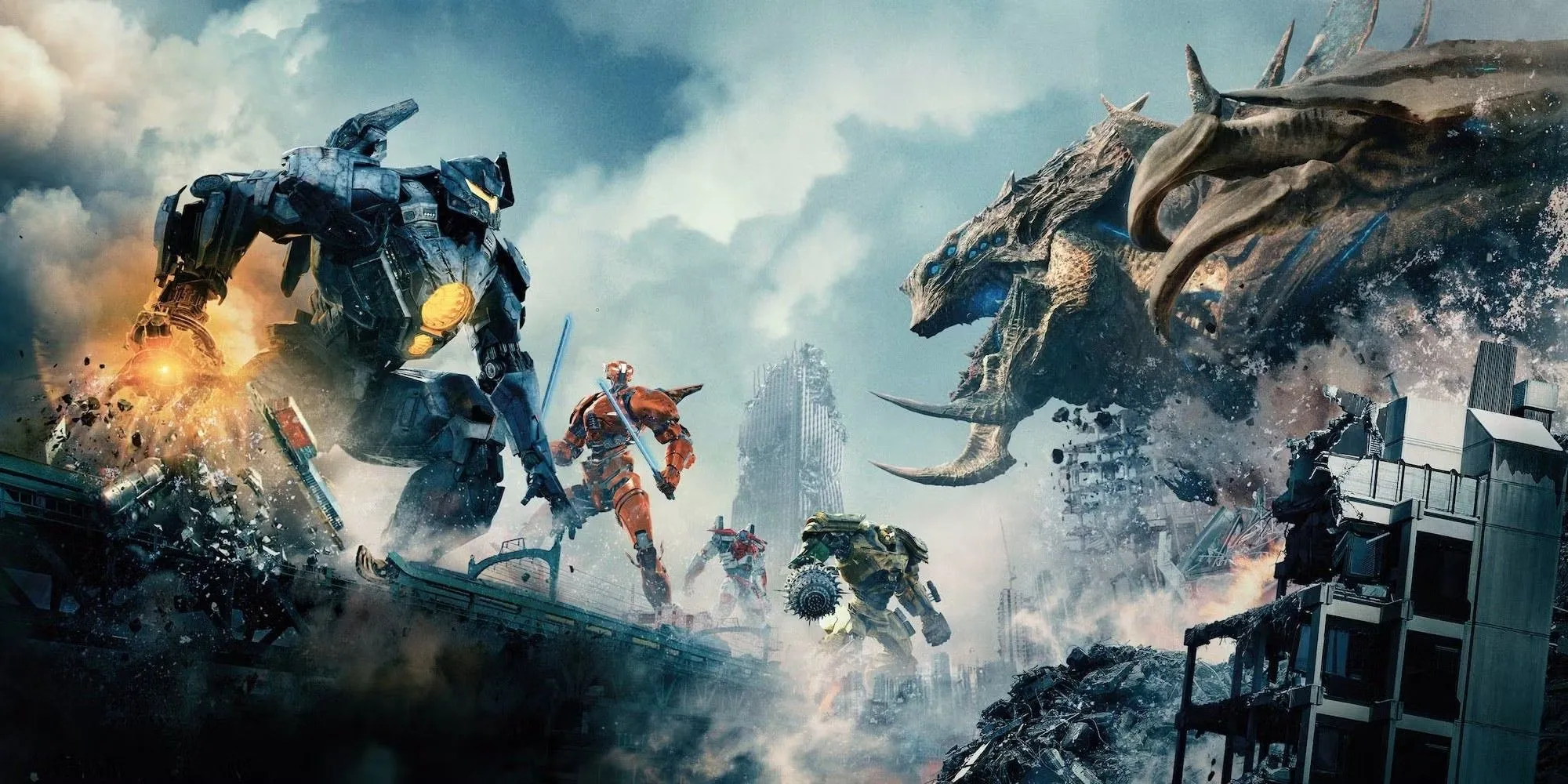 Robot Jaeger chiến đấu với Kaiju trong phim Pacific Rim Uprising