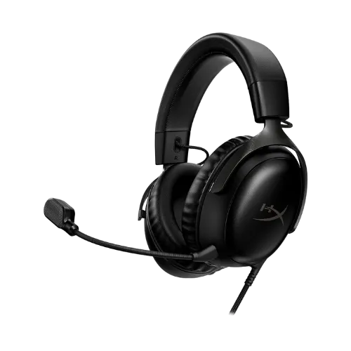 Tai nghe có dây HyperX Cloud III màu đen và đỏ với micrô tháo rời được
