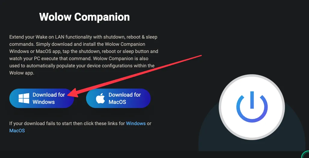 Tải ứng dụng Wolow Companion cho máy tính Windows từ trang web chính thức.