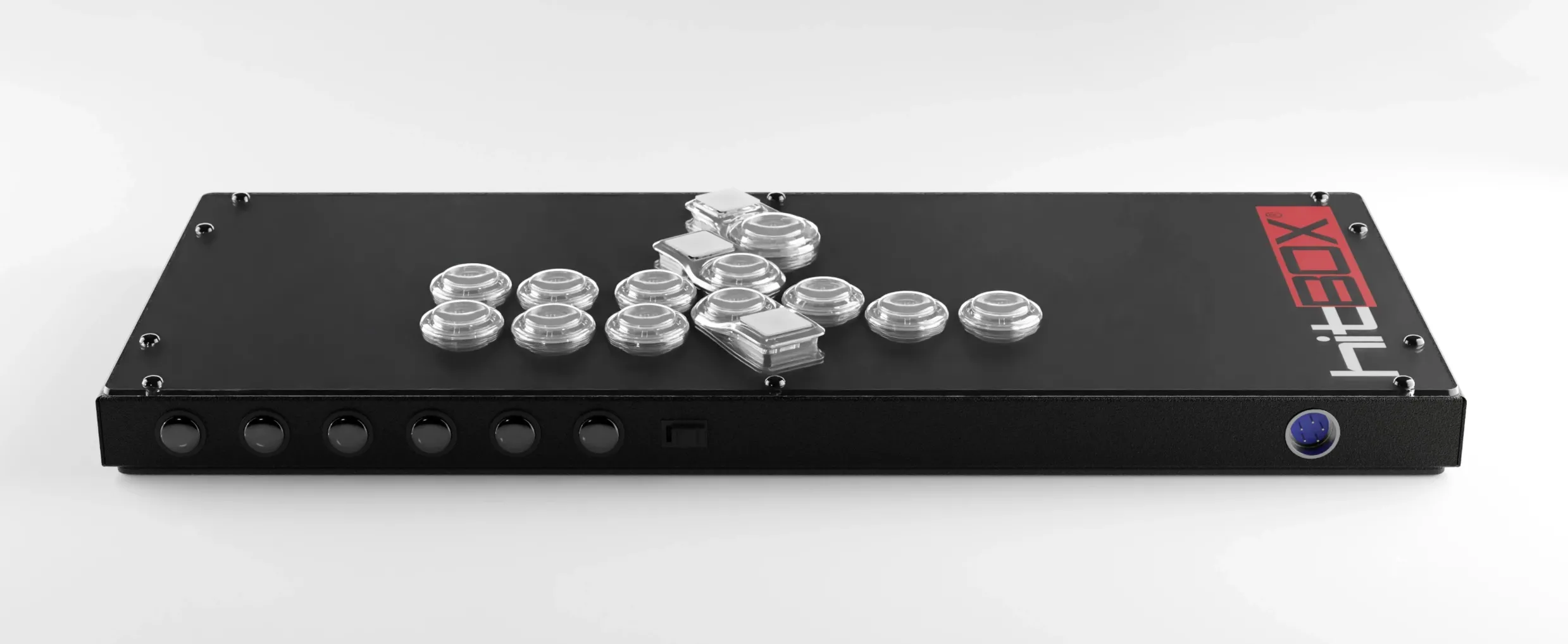 Tay cầm chơi game đối kháng Hit Box Ultra với thiết kế hoàn toàn bằng nút bấm, tối ưu hóa độ chính xác cho game thủ chuyên nghiệp.