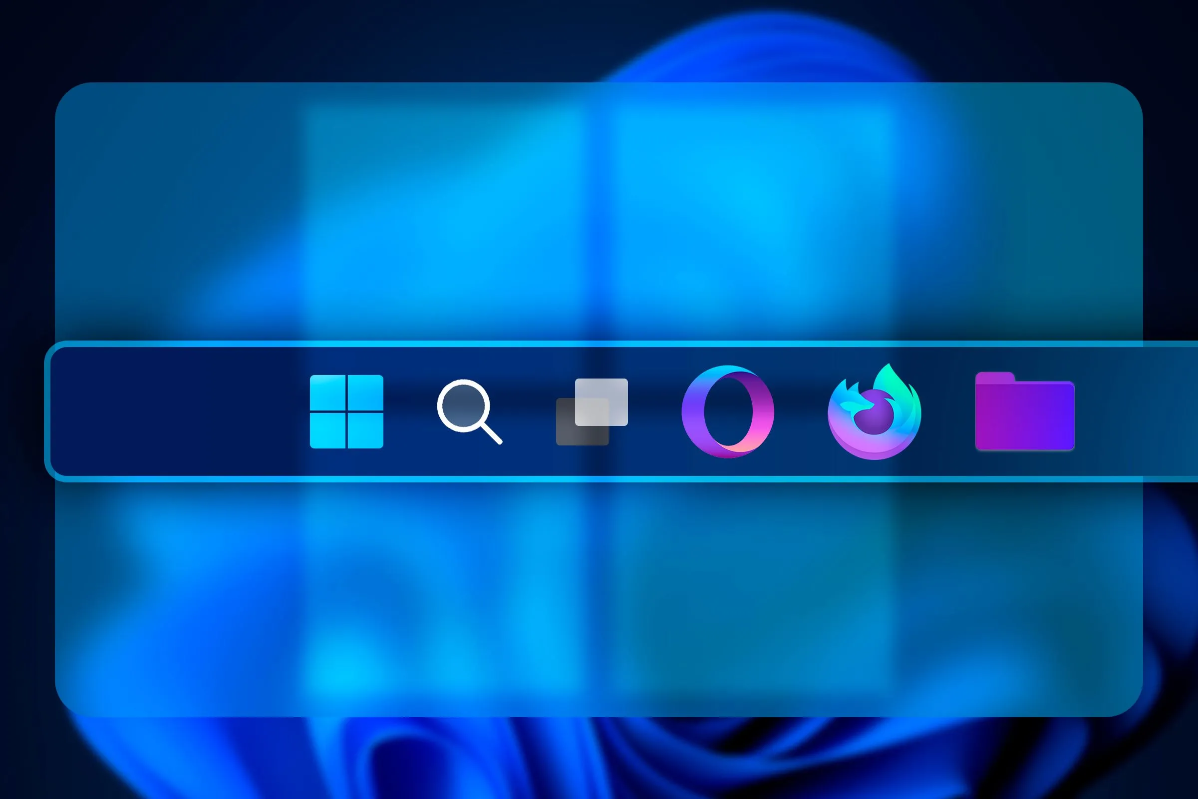 Thanh Taskbar được tùy chỉnh trên Windows 11 với các biểu tượng gọn gàng và tối giản