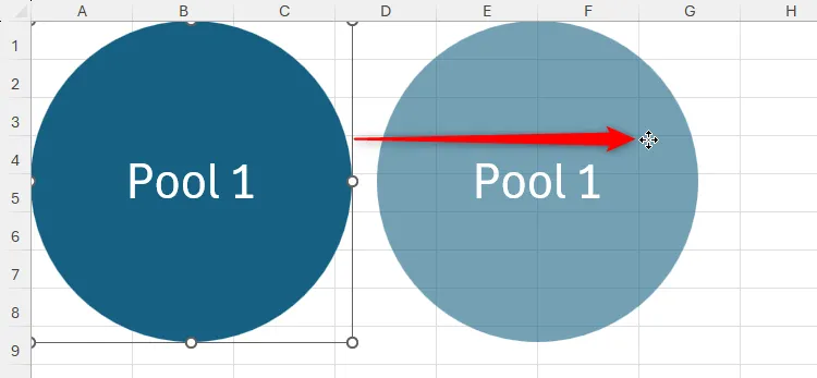 Thao tác nhân đôi hình dạng trong Excel bằng chuột phải
