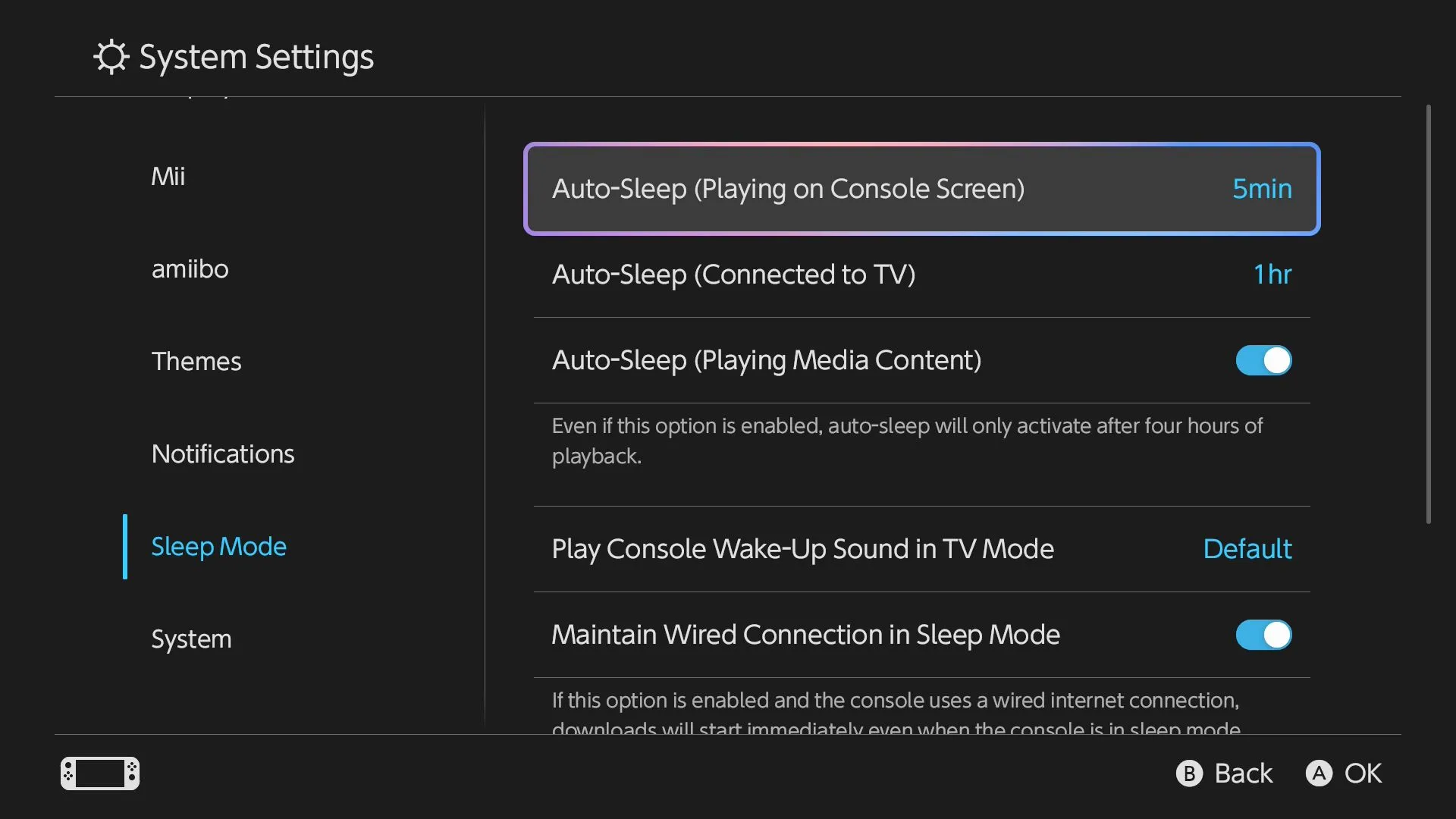 Thay đổi thời gian hẹn giờ tự động ngủ trên Nintendo Switch 2