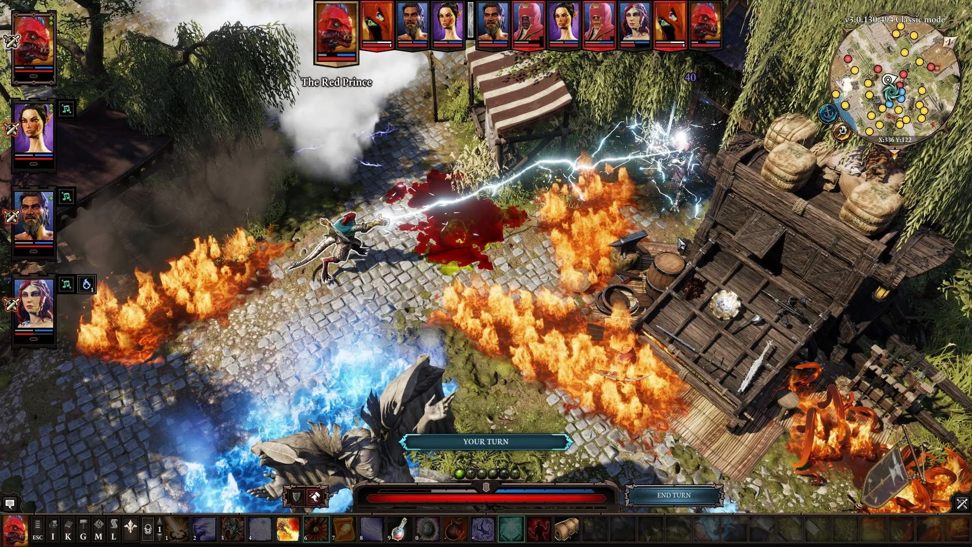 The Red Prince sử dụng đòn tấn công sét trong Divinity Original Sin 2, thể hiện sự tự do và yếu tố nhập vai sâu của CRPG