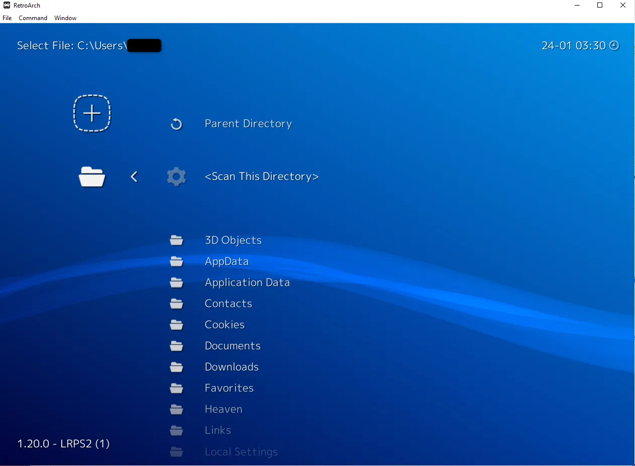 Thêm ROM game mới vào RetroArch bằng cách quét thư mục