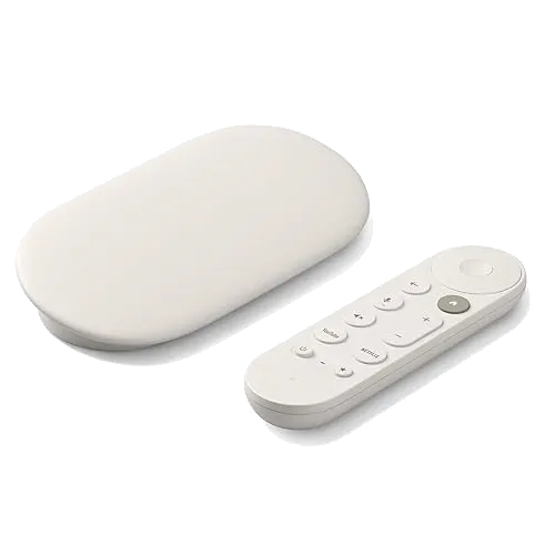 Thiết bị stream Google TV Streamer 4K màu trắng với giao diện thông minh