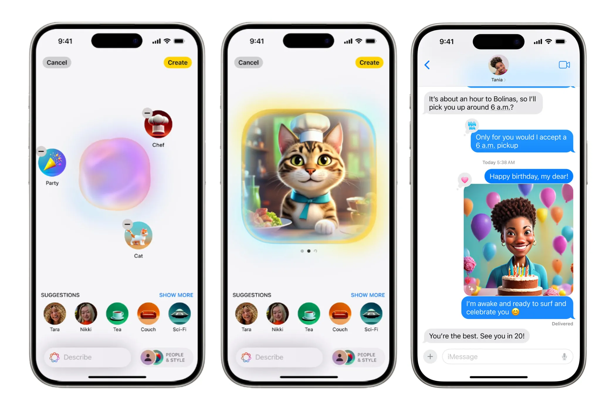 Tính năng Image Playground trên iPhone cho phép người dùng sáng tạo hình ảnh, có thể tích hợp vào Apple Music để thiết kế ảnh bìa playlist.