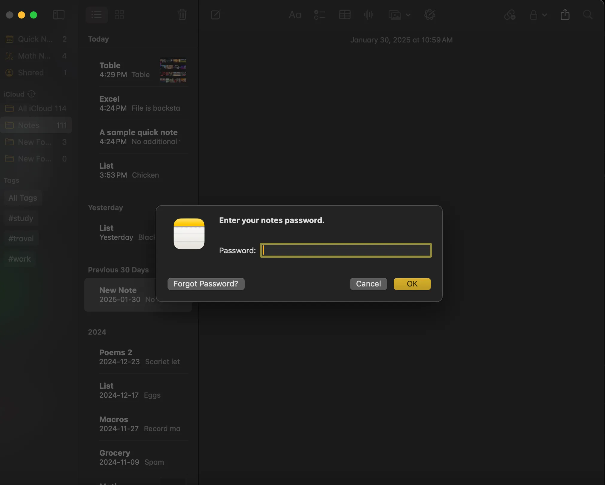 Tính năng khóa ghi chú bằng mật khẩu trên Apple Notes để bảo vệ thông tin nhạy cảm.