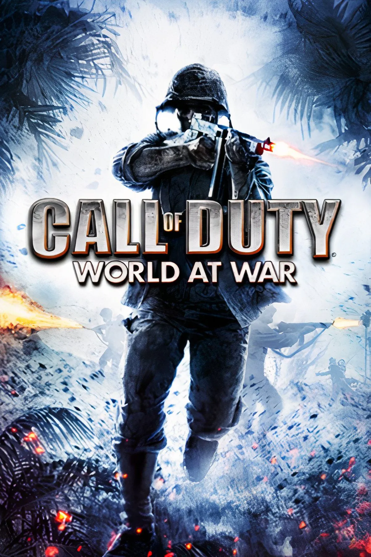 Tổng hợp hình ảnh từ Call of Duty: World at War, bao gồm các cảnh chiến đấu khốc liệt ở các chiến trường khác nhau