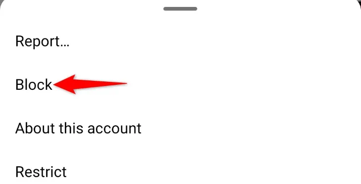 Tùy chọn chặn người dùng trên Instagram