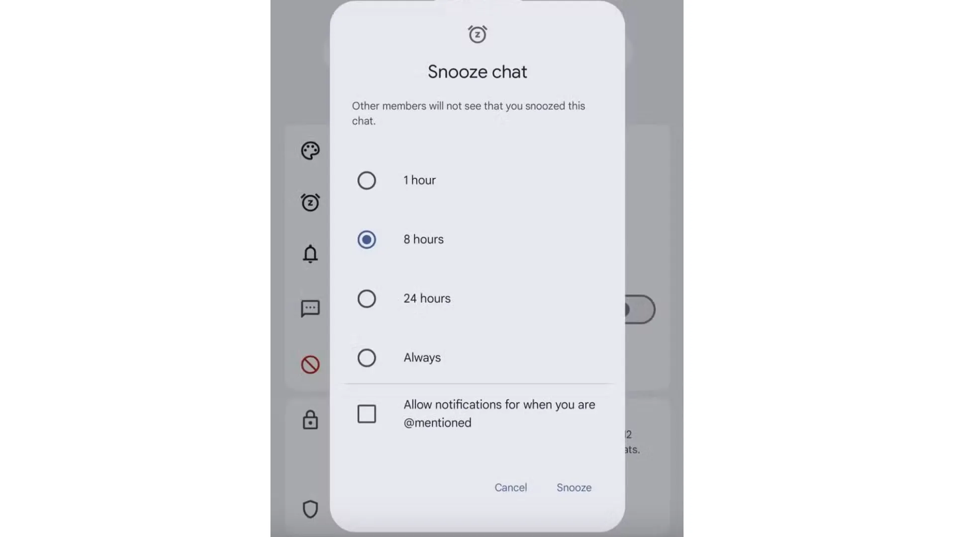 Tùy chọn tạm dừng cuộc trò chuyện trong Google Messages