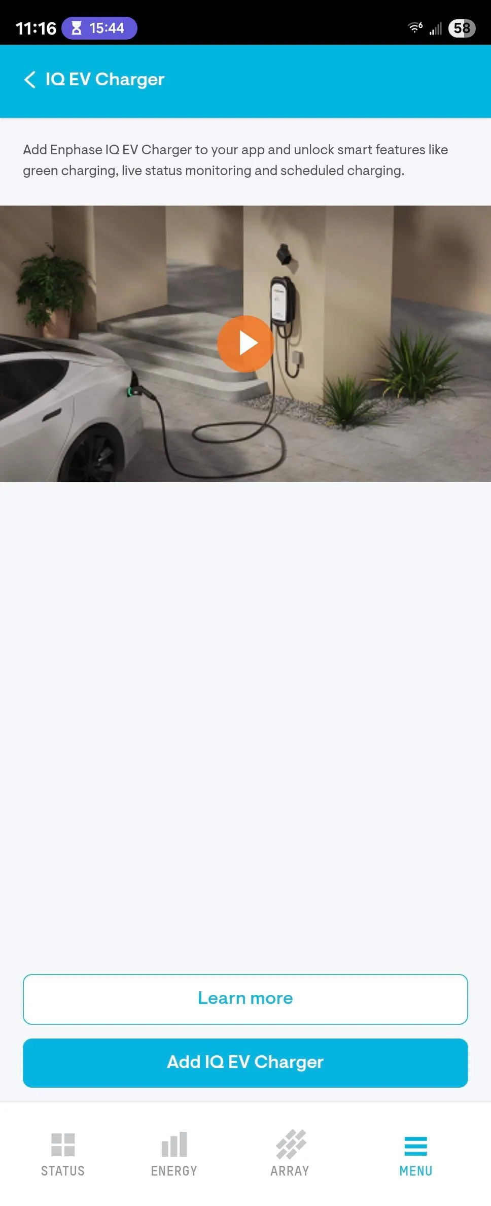 Tùy chọn thêm bộ sạc xe điện (EV charger) vào hệ thống quản lý qua ứng dụng Enphase Enlighten