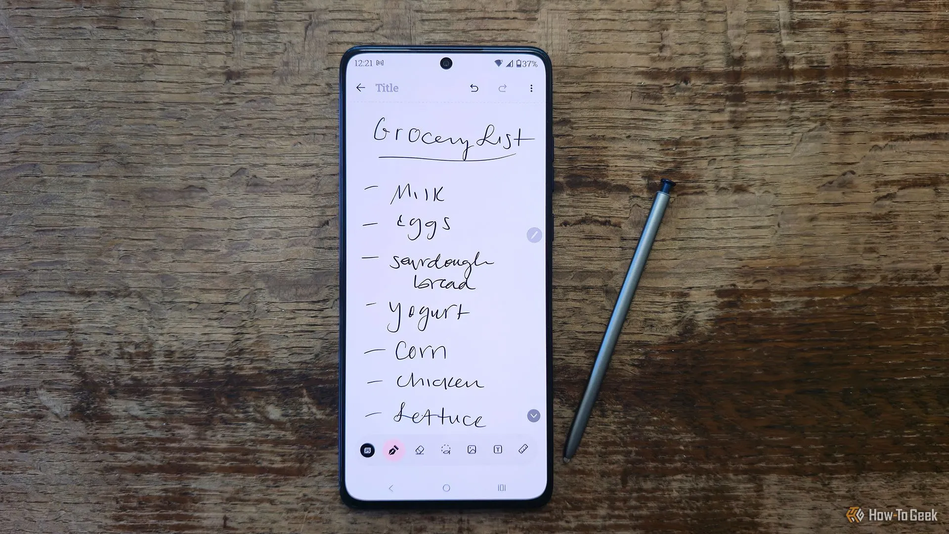 Ứng dụng Moto G Note đang mở một ghi chú trên điện thoại Motorola Moto G Stylus (2025).