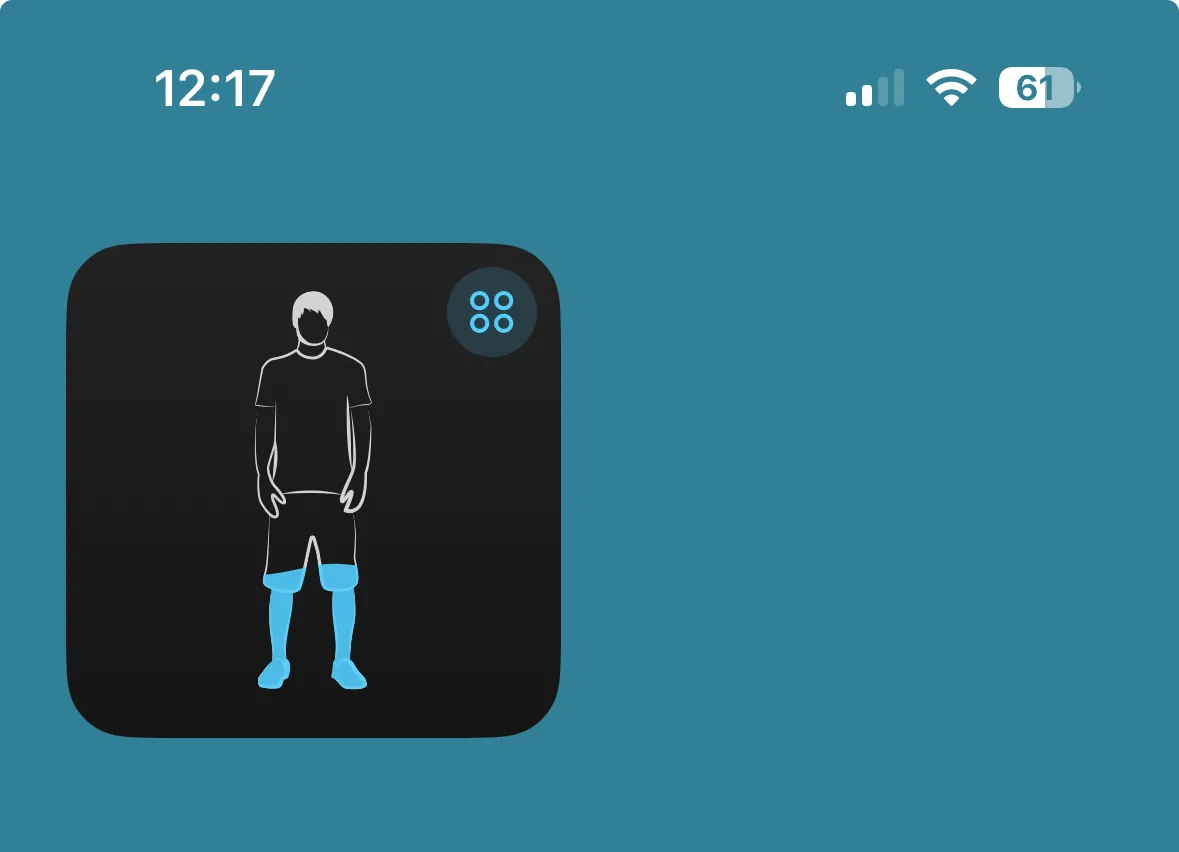 Widget Waterminder trên iPhone hiển thị mức độ hydrat hóa hiện tại của cơ thể