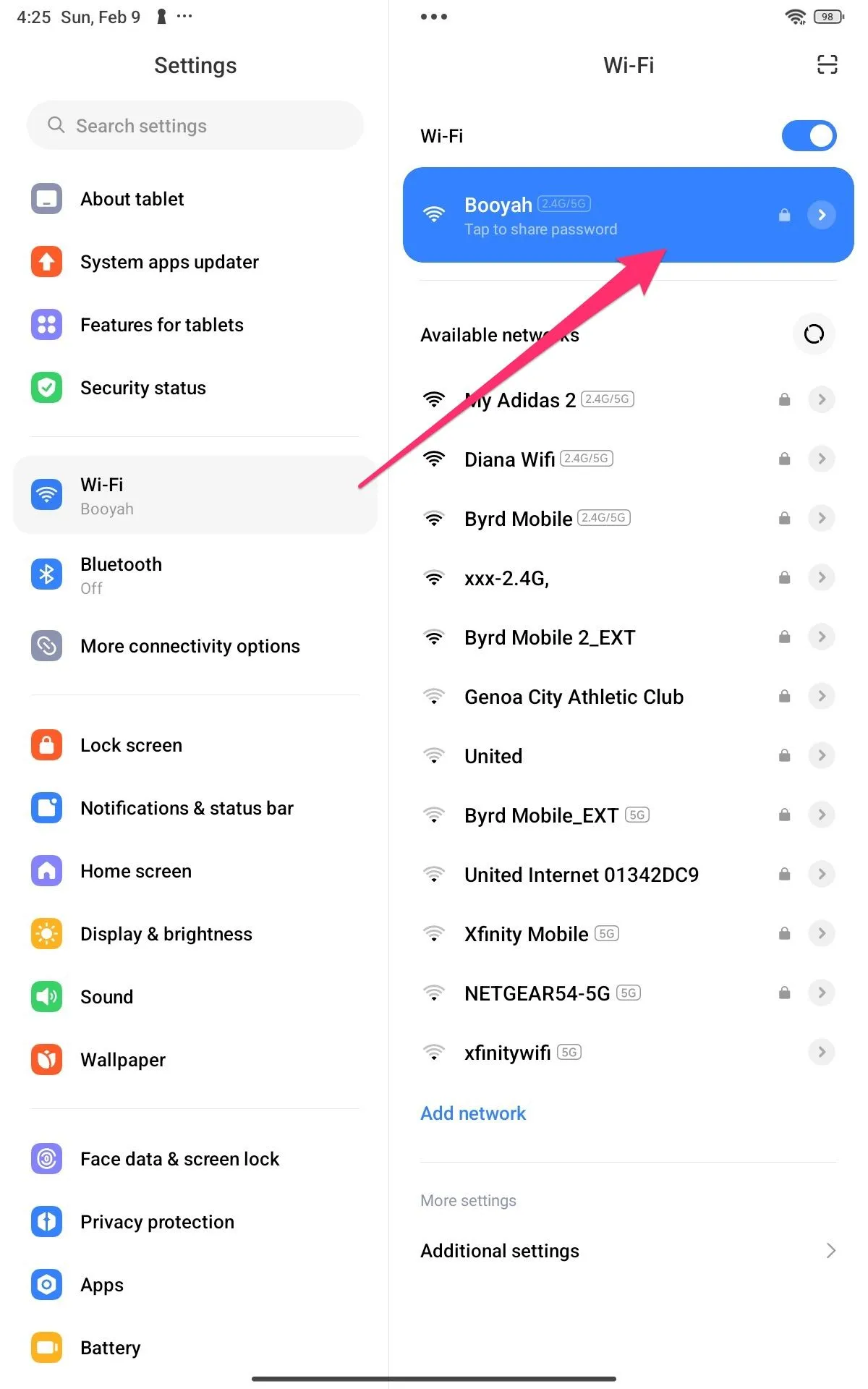 Xác nhận kết nối Wi-Fi trên Android khớp với Mac