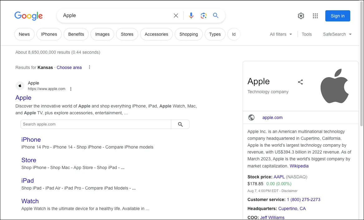 Giao diện Google Search năm 2023 với tính năng gợi ý tìm kiếm động, giúp người dùng khám phá thêm chủ đề.