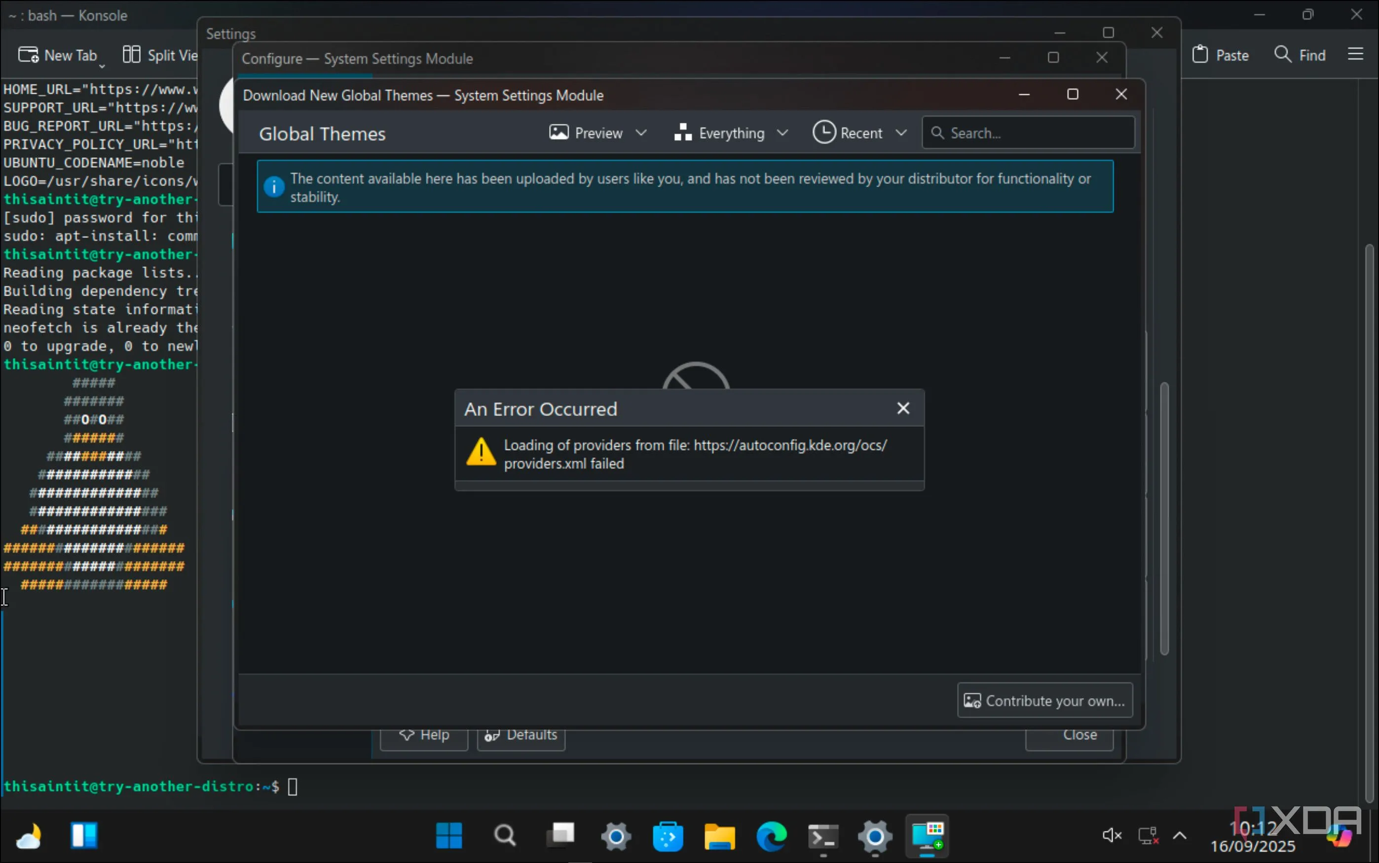Giao diện KDE của Winux với các chủ đề thiết kế giống Windows