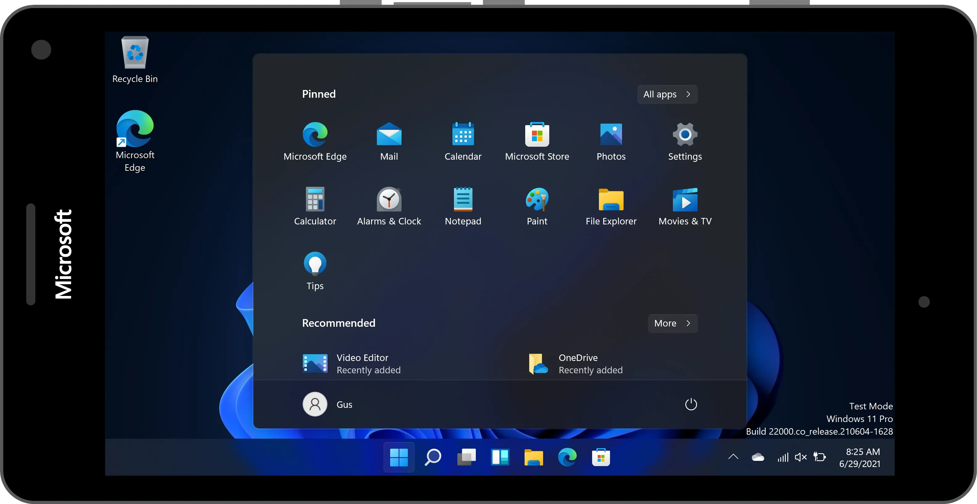 Giao diện Windows 11 chạy trên điện thoại Lumia 950/XL, minh họa khả năng của dự án Lumia WOA với hiệu suất đồ họa được cải thiện.