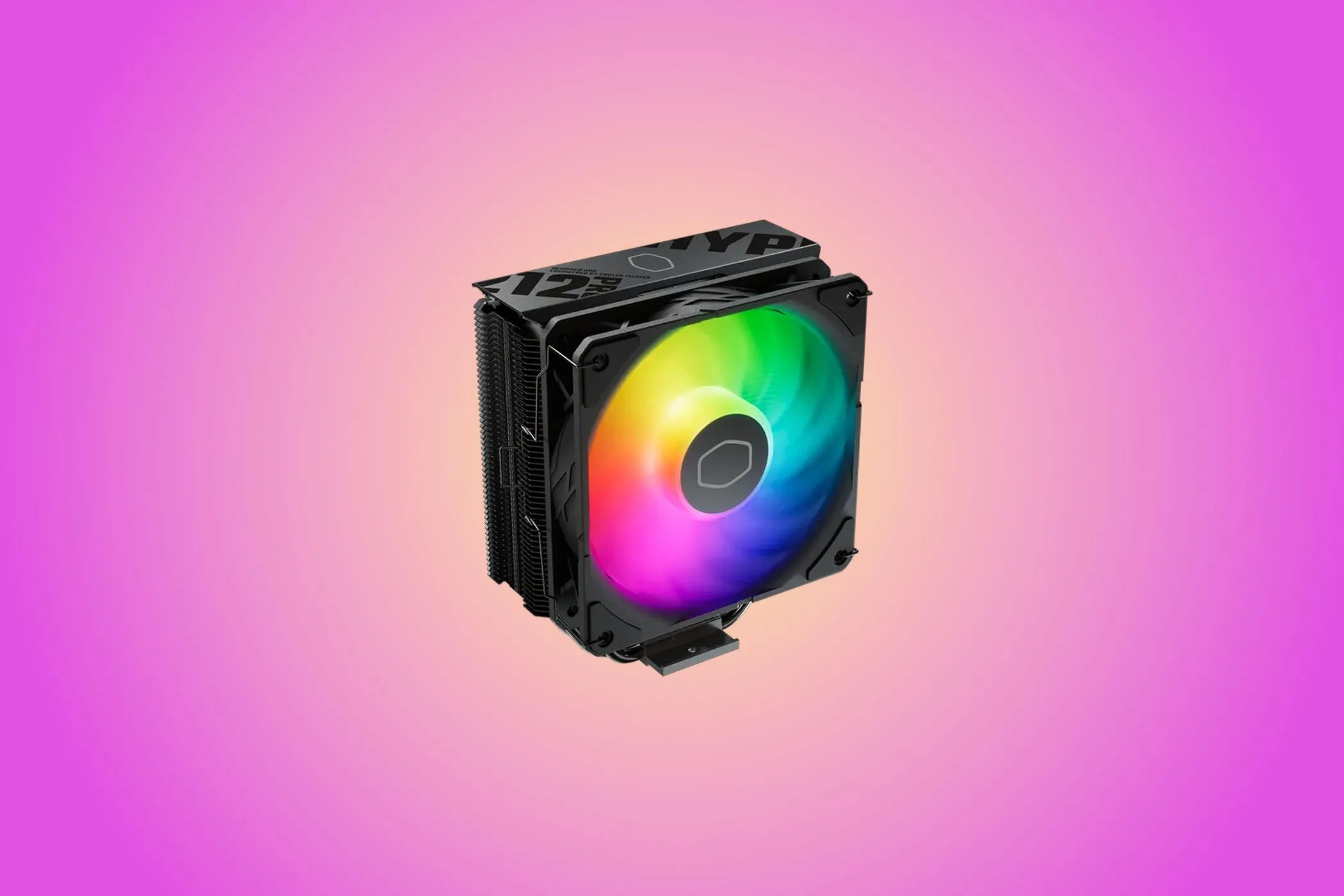 Hình ảnh tản nhiệt khí Cooler Master Hyper 612 Apex với quạt làm mát và các ống dẫn nhiệt. Thiết kế nhỏ gọn, hiệu quả cao cho CPU hiện đại.