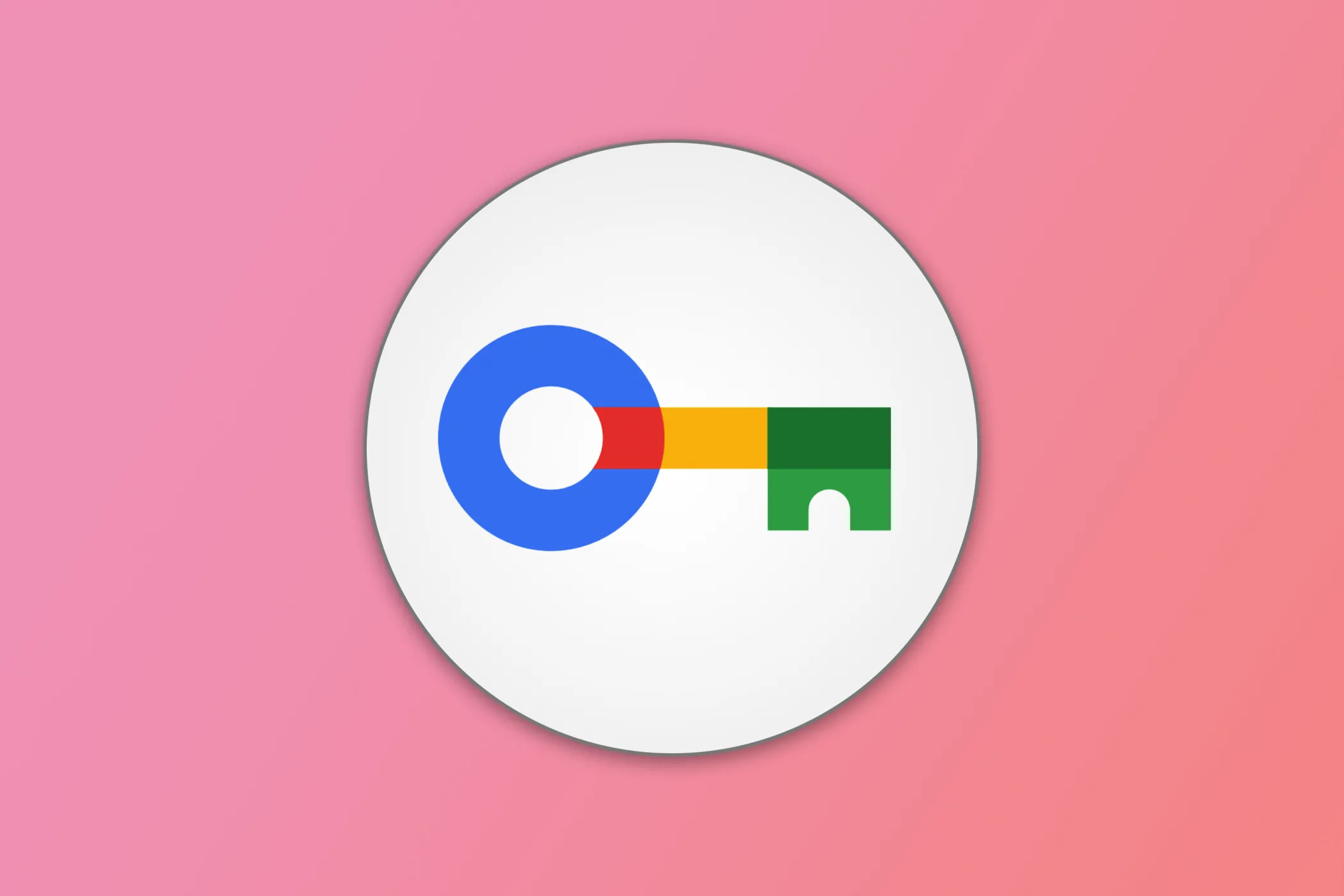 Biểu tượng Google Password Manager trên nền gradient màu xanh tím.